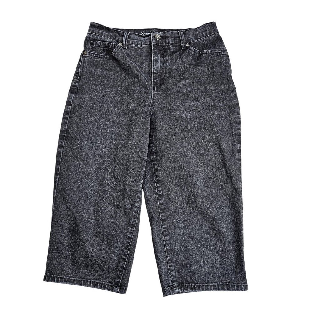 Gloria Vanderbilt Amanda Jeans Women 4 Charcoal High Rise Tapered Slimming Crop
